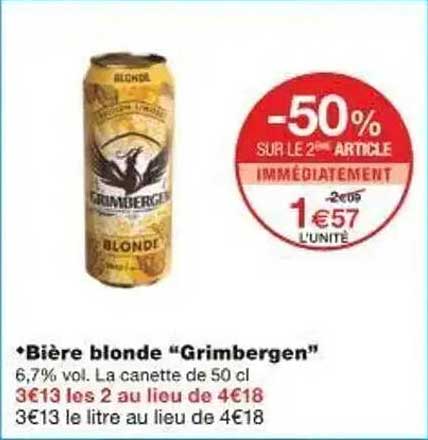 Bière blonde "Grimbergen"