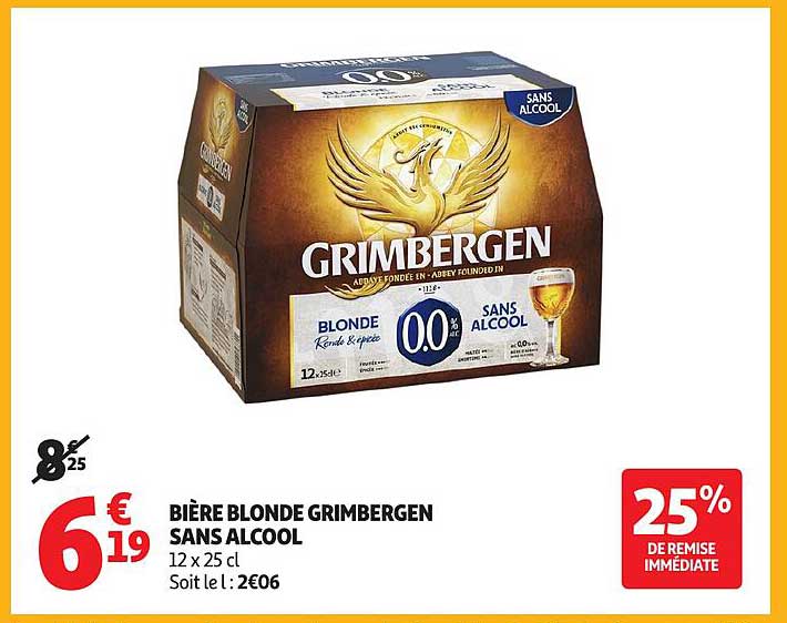 BIÈRE BLONDE GRIMBERGEN SANS ALCOOL