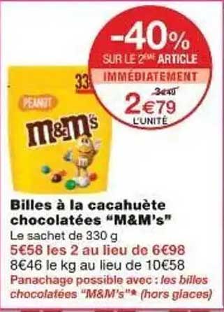 Billes à la cacahuète chocolatées "M&M's"