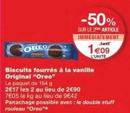 Biscuits fourrés à la vanille Original "Oreo"