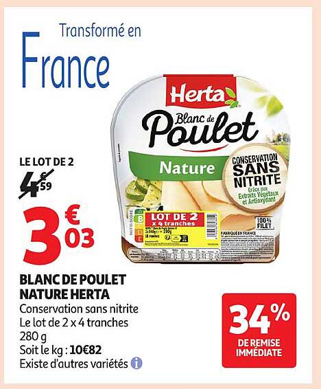 BLANC DE POULET NATURE HERTA
