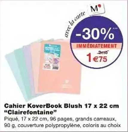 Cahier KoverBook Blush 17 x 22 cm "Clairefontaine"