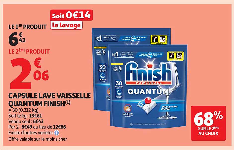 CAPSULE LAVE VAISSELLE QUANTUM FINISH