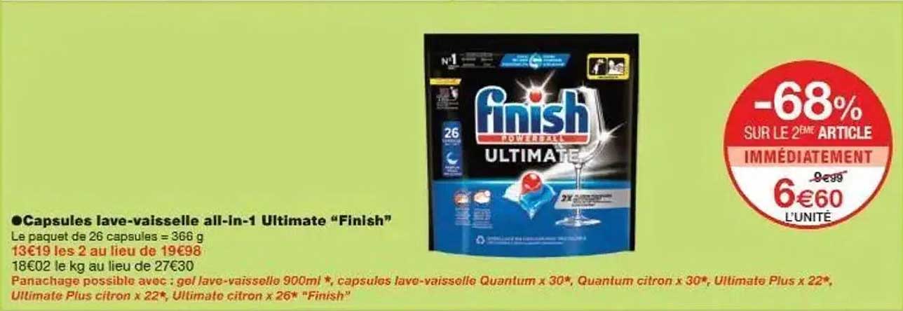 Capsules lave-vaisselle all-in-1 Ultimate “Finish”