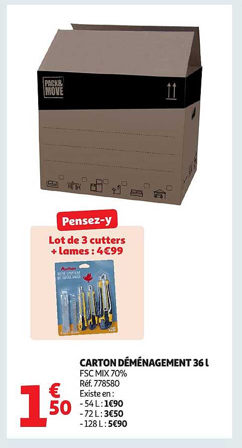 CARTON DÉMÉNAGEMENT 36 L