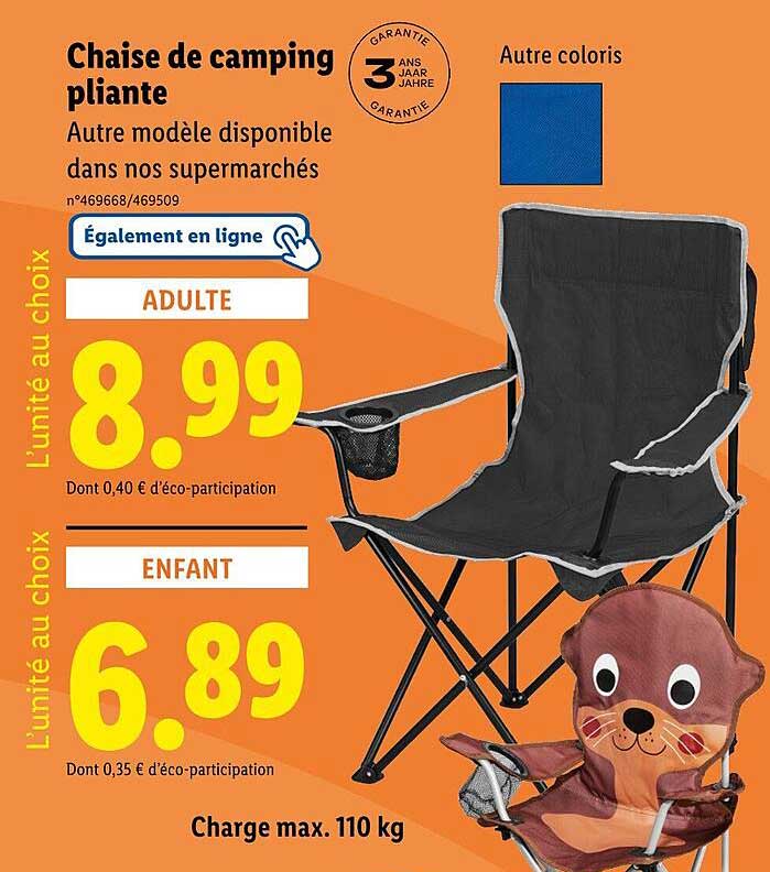 Chaise de camping pliante