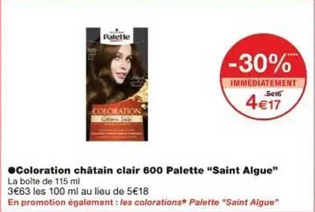 Coloration châtain clair 600 Palette “Saint Algue”