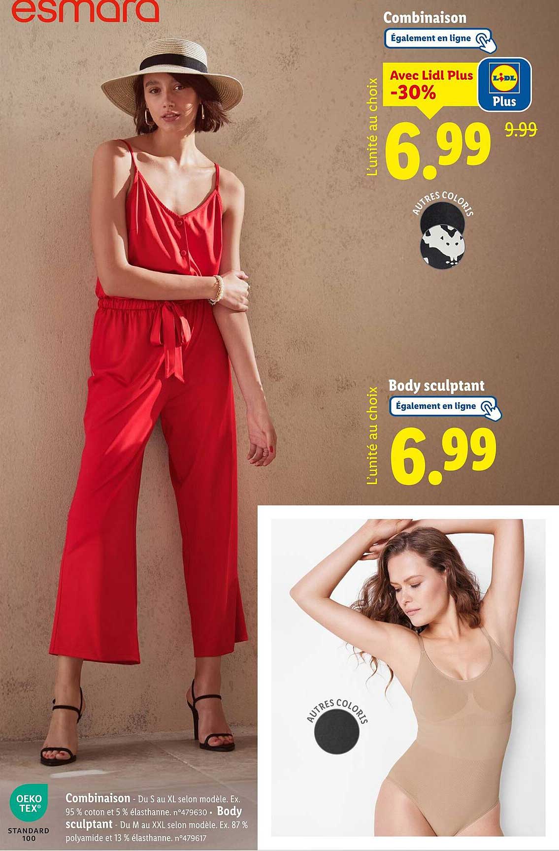 Combinaison avec Lidl Plus -30% et Body sculptant