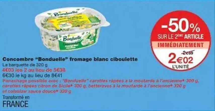 Concoure "Bonduelle" fromage blanc ciboulette