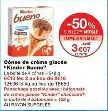 Cônes de crème glacée “Kinder Bueno”