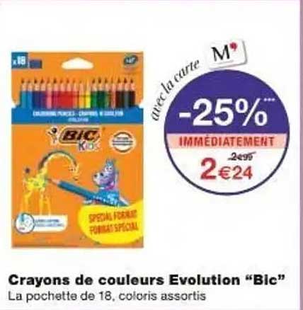 Crayons de couleurs Evolution “Bic”