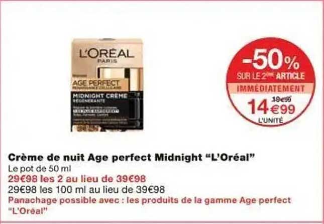 Crème de nuit Age perfect Midnight “L’Oréal”