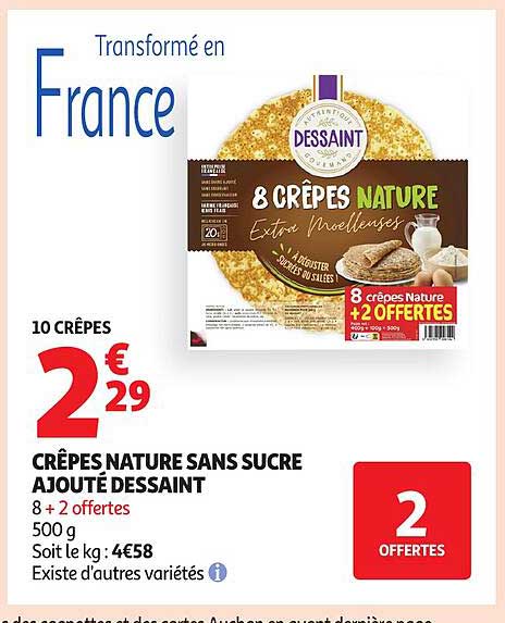 CRÊPES NATURE SANS SUCRE AJOUTÉ DESSAINT