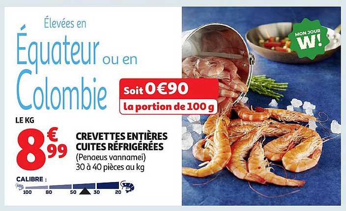 CREVETTES ENTIÈRES CUITES RÉFRIGÉRÉES
