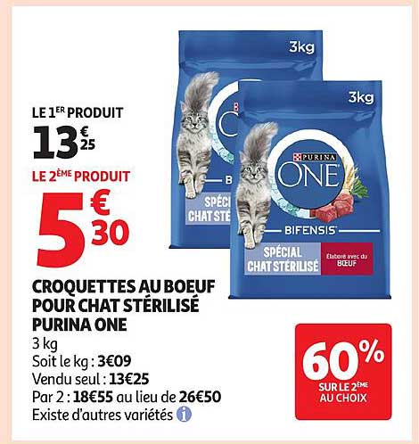CROQUETTES AU BOEUF POUR CHAT STÉRILISÉ PURINA ONE