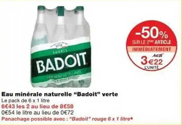 Eau minérale naturelle "Badoit" verte