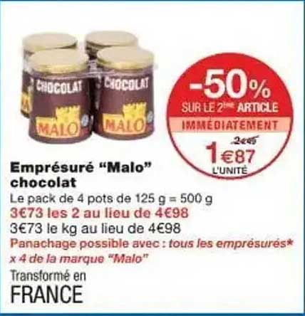Emprésuré "Malo" chocolat
