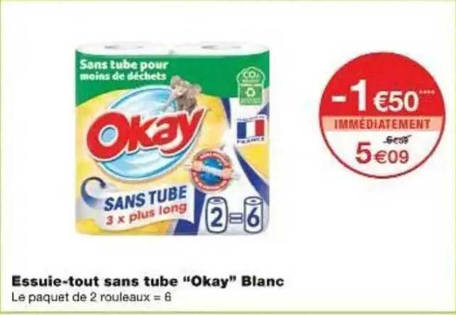 Essuie-tout sans tube "Okay" Blanc