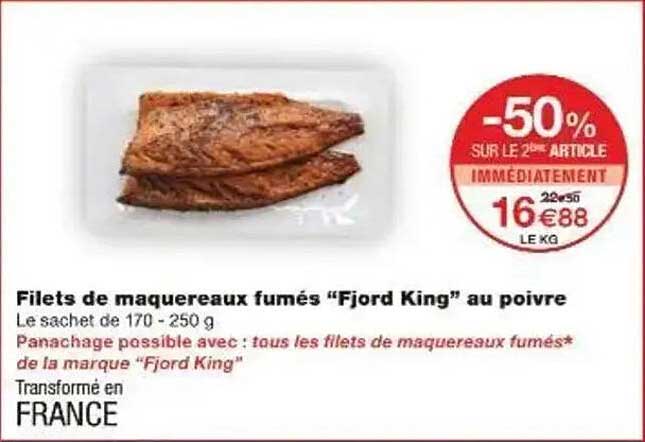 Filets de maquereaux fumés “Fjord King” au poivre