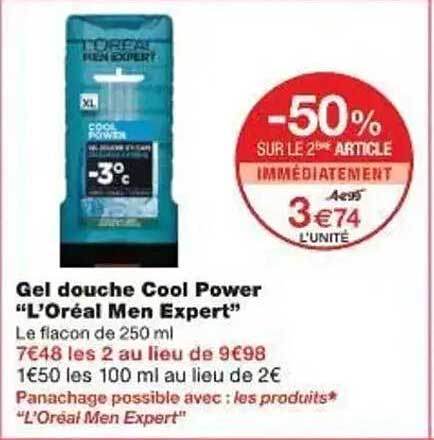 Gel douche Cool Power "L’Oréal Men Expert"