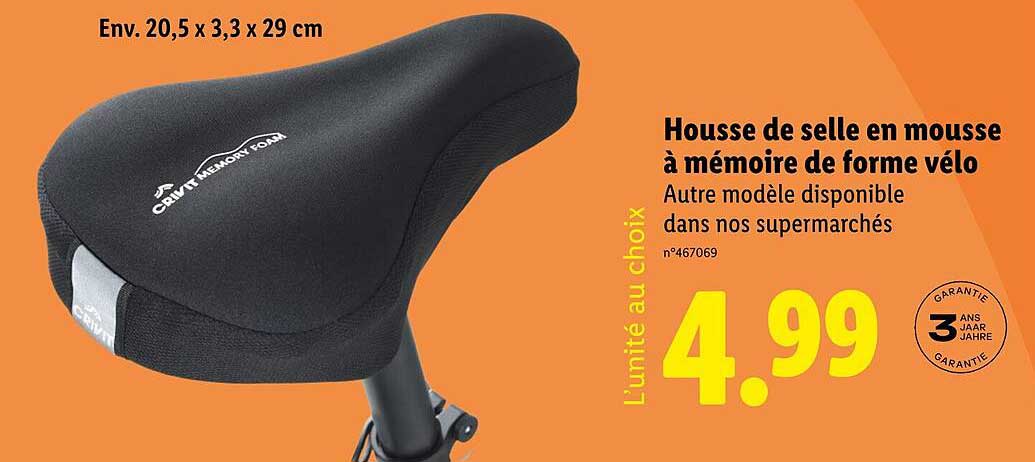 Housse de selle en mousse à mémoire de forme vélo