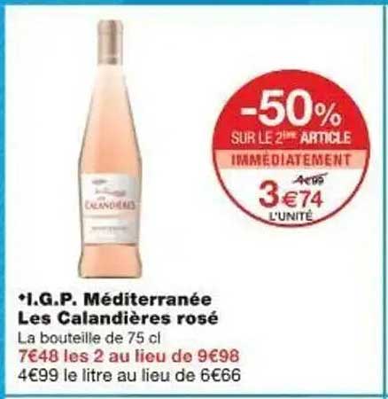 I.G.P. Méditerranée Les Calandières rosé