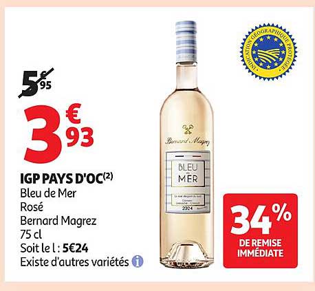 IGP PAYS D'OC Bleu de Mer Rosé Bernard Magrez 75 cl