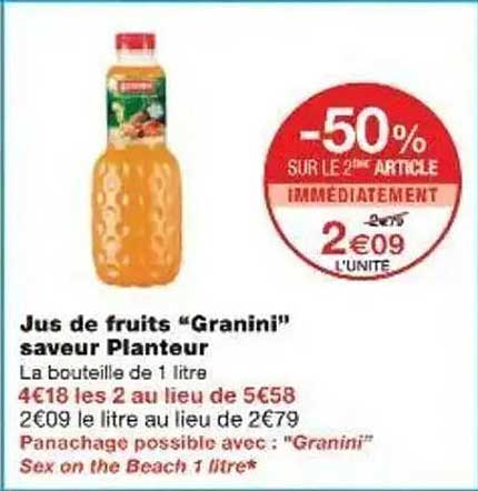 Jus de fruits "Granini" saveur Planteur