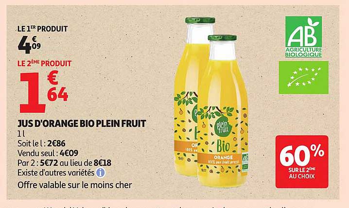 JUS D'ORANGE BIO PLEIN FRUIT