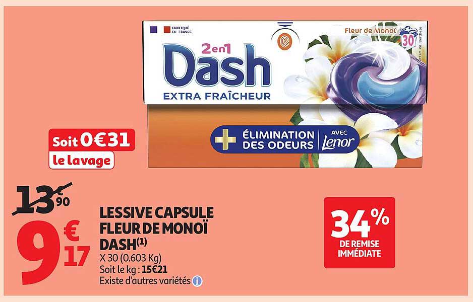 LESSIVE CAPSULE FLEUR DE MONOÏ DASH