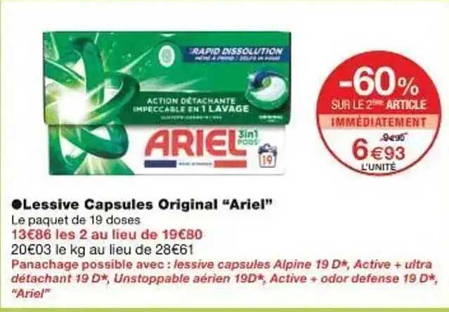 Lessive Capsules Original "Ariel"