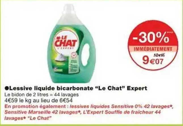 Lessive liquide bicarbonate “Le Chat” Expert
