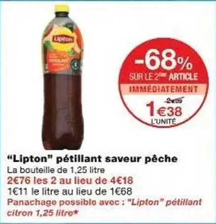"Lipton" pétillant saveur pêche