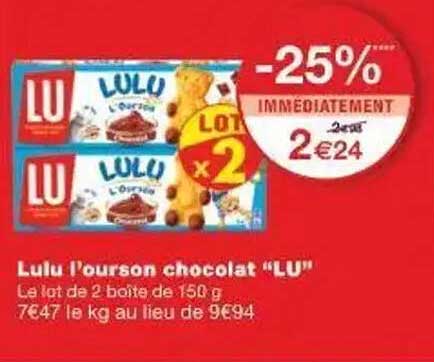 Lulu l’ourson chocolat “LU”