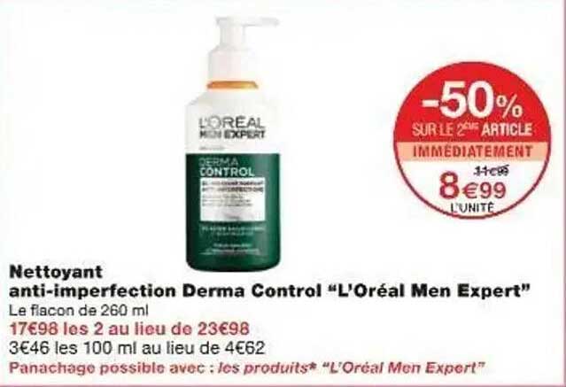 Nettoyant anti-imperfection Derma Control “L’Oréal Men Expert”