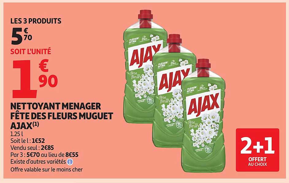 NETTOYANT MENAGER FÊTE DES FLEURS MUGUET AJAX