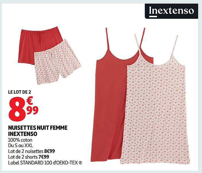 NUISETTES NUIT FEMME INEXTENSO