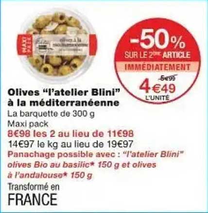 Olives "l’atelier Blini" à la méditerranéenne