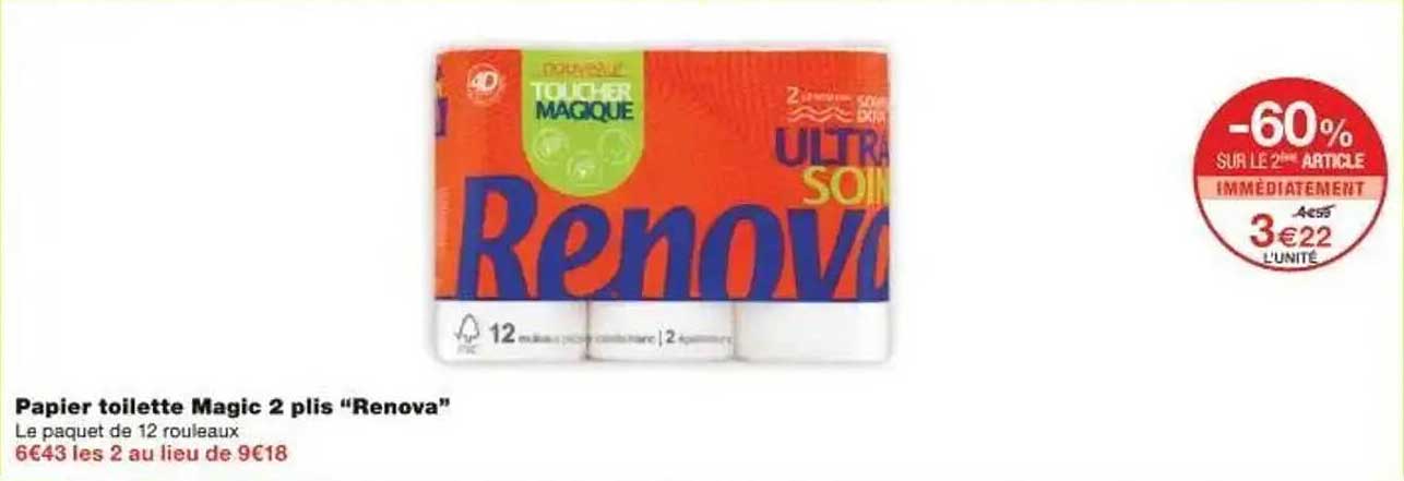 Papier toilette Magic 2 plis "Renova"