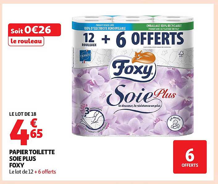 PAPIER TOILETTE SOIE PLUS FOXY
