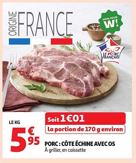 PORC : CÔTE ÉCHINE AVEC OS