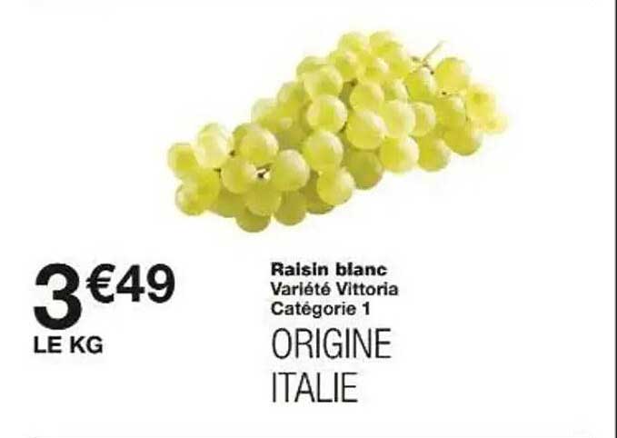 Raisin blanc Varité Vittoria Catégorie 1