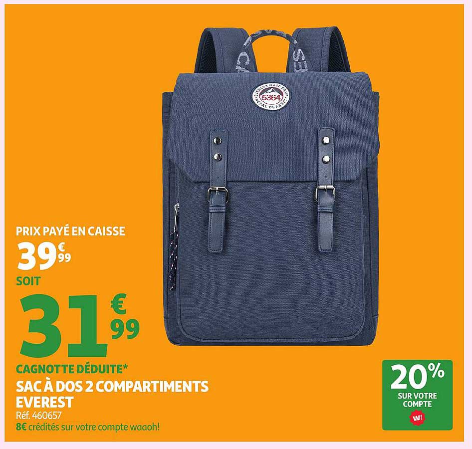 SAC À DOS 2 COMPARTIMENTS EVEREST