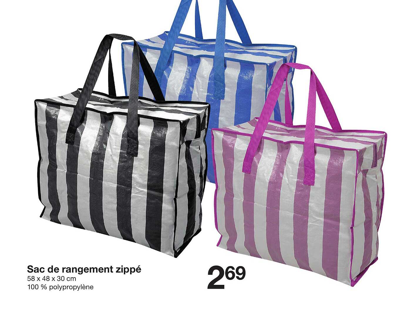 Sac de rangement zippé