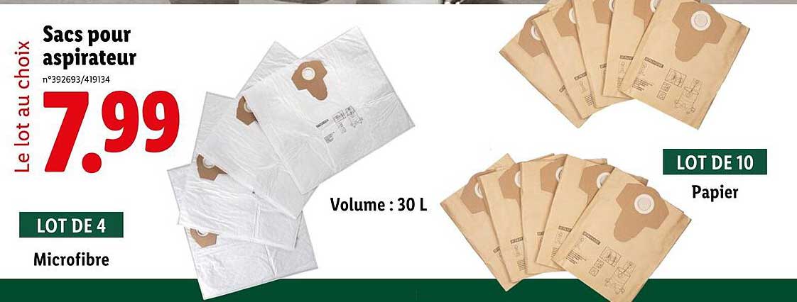 Sacs pour aspirateur