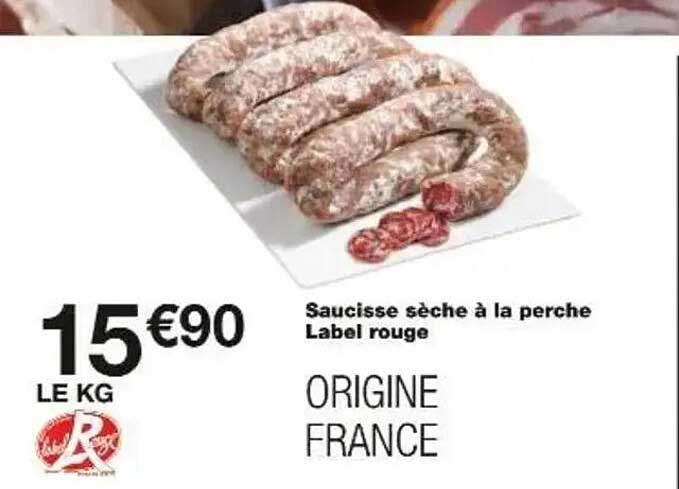 Saucisse sèche à la perche Label rouge