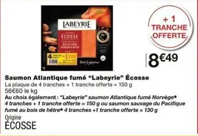 Saumon Atlantique fumé "Labeyrie" Écosse