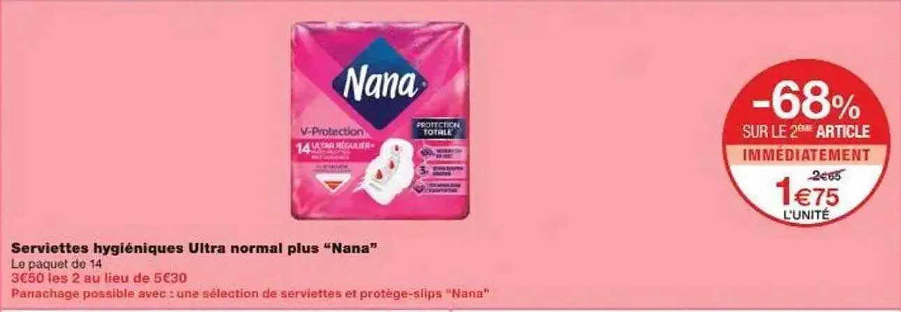 Serviettes hygiéniques Ultra normal plus “Nana”