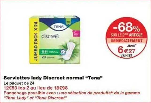 Serviettes lady Discreet normal “Tena”