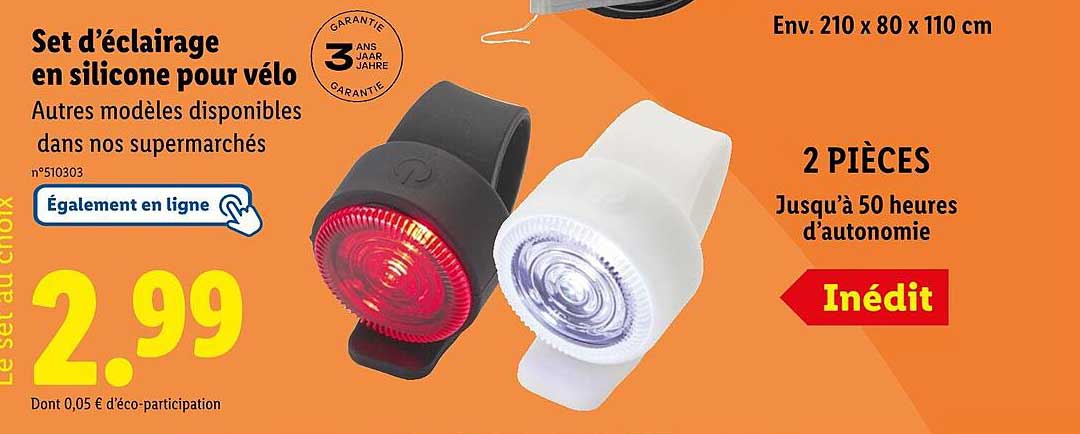 Set d'éclairage en silicone pour vélo